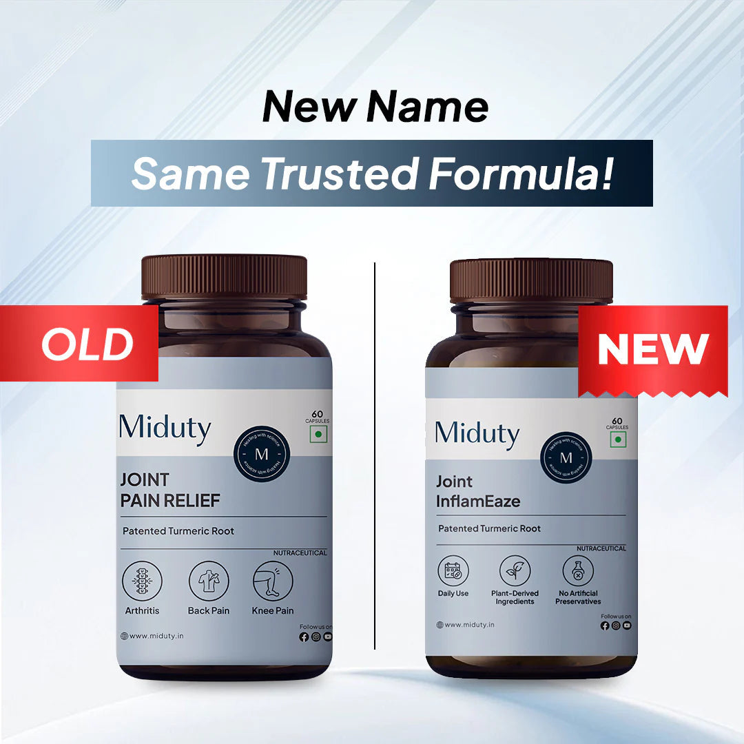 Miduty by Palak Notes Joint InflamEaze Capsules (Formerly Joint Pain Relief) | Swadesiicart
