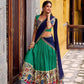 Lorenvalley Fashion Multicolor Poly Chanderi Zari Stripe Kalamkari Printed With Zari Weaving Work Lehenga Choli with Dupatta | Swadesiicart