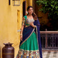 Lorenvalley Fashion Multicolor Poly Chanderi Zari Stripe Kalamkari Printed With Zari Weaving Work Lehenga Choli with Dupatta | Swadesiicart