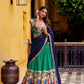 Lorenvalley Fashion Multicolor Poly Chanderi Zari Stripe Kalamkari Printed With Zari Weaving Work Lehenga Choli with Dupatta | Swadesiicart
