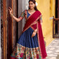 Lorenvalley Fashion Multicolor Poly Chanderi Zari Stripe Kalamkari Printed With Zari Weaving Work Lehenga Choli with Dupatta | Swadesiicart