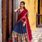 Lorenvalley Fashion Multicolor Poly Chanderi Zari Stripe Kalamkari Printed With Zari Weaving Work Lehenga Choli with Dupatta | Swadesiicart