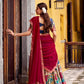 Lorenvalley Fashion Multicolor Poly Chanderi Zari Stripe Kalamkari Printed With Zari Weaving Work Lehenga Choli with Dupatta | Swadesiicart