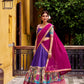 Lorenvalley Fashion Multicolor Poly Chanderi Zari Stripe Kalamkari Printed With Zari Weaving Work Lehenga Choli with Dupatta | Swadesiicart