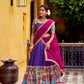 Lorenvalley Fashion Multicolor Poly Chanderi Zari Stripe Kalamkari Printed With Zari Weaving Work Lehenga Choli with Dupatta | Swadesiicart
