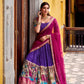 Lorenvalley Fashion Multicolor Poly Chanderi Zari Stripe Kalamkari Printed With Zari Weaving Work Lehenga Choli with Dupatta | Swadesiicart