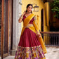Lorenvalley Fashion Multicolor Poly Chanderi Zari Stripe Kalamkari Printed With Zari Weaving Work Lehenga Choli with Dupatta | Swadesiicart