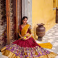 Lorenvalley Fashion Multicolor Poly Chanderi Zari Stripe Kalamkari Printed With Zari Weaving Work Lehenga Choli with Dupatta | Swadesiicart