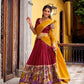 Lorenvalley Fashion Multicolor Poly Chanderi Zari Stripe Kalamkari Printed With Zari Weaving Work Lehenga Choli with Dupatta | Swadesiicart