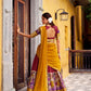 Lorenvalley Fashion Multicolor Poly Chanderi Zari Stripe Kalamkari Printed With Zari Weaving Work Lehenga Choli with Dupatta | Swadesiicart