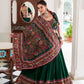Lorenvalley Fashion Green Tasar Silk Gamthi Print With Embossed Design And Gotta Patti Lace Touch Up Lehenga Choli with Dupatta | Swadesiicart