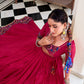 Lorenvalley Fashion Pink Tasar Silk Gamthi Print With Embossed Design And Gotta Patti Lace Touch Up Lehenga Choli with Dupatta | Swadesiicart