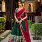 Lorenvalley Fashion Green Aastha Silk Printed with Zari Weaving Work Lehenga Choli with Dupatta - Swadesiicart