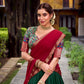 Lorenvalley Fashion Green Aastha Silk Printed with Zari Weaving Work Lehenga Choli with Dupatta - Swadesiicart