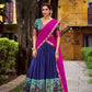 Lorenvalley Fashion Navy Blue Aastha Silk Printed with Zari Weaving Work Lehenga Choli with Dupatta - Swadesiicart