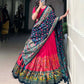 Lorenvalley Pink Tussar Silk Printed With Foil Work Lehenga Choli with Dupatta | Swadesiicart