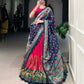 Lorenvalley Pink Tussar Silk Printed With Foil Work Lehenga Choli with Dupatta | Swadesiicart