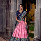 Lorenvalley Fashion Pink Tasar Silk Ikkat Print Lehenga Choli with Dupatta | Swadesiicart