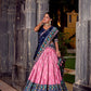 Lorenvalley Fashion Pink Tasar Silk Ikkat Print Lehenga Choli with Dupatta | Swadesiicart