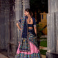 Lorenvalley Fashion Pink Tasar Silk Ikkat Print Lehenga Choli with Dupatta | Swadesiicart