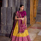 Lorenvalley Fashion Mustard Tasar Silk Ikkat Print Lehenga Choli with Dupatta | Swadesiicart