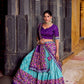 Lorenvalley Fashion Skyblue Tasar Silk Ikkat Print Lehenga Choli with Dupatta | Swadesiicart