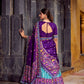 Lorenvalley Fashion Skyblue Tasar Silk Ikkat Print Lehenga Choli with Dupatta | Swadesiicart