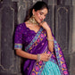 Lorenvalley Fashion Skyblue Tasar Silk Ikkat Print Lehenga Choli with Dupatta | Swadesiicart