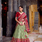Lorenvalley Fashion Seagreen Tasar Silk Ikkat Print Lehenga Choli with Dupatta | Swadesiicart
