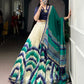 Lorenvalley Fashion Multicolor Tasar Silk Tie and Dye Print with Lace Touch Up Lehenga Choli with Dupatta - Swadesiicart