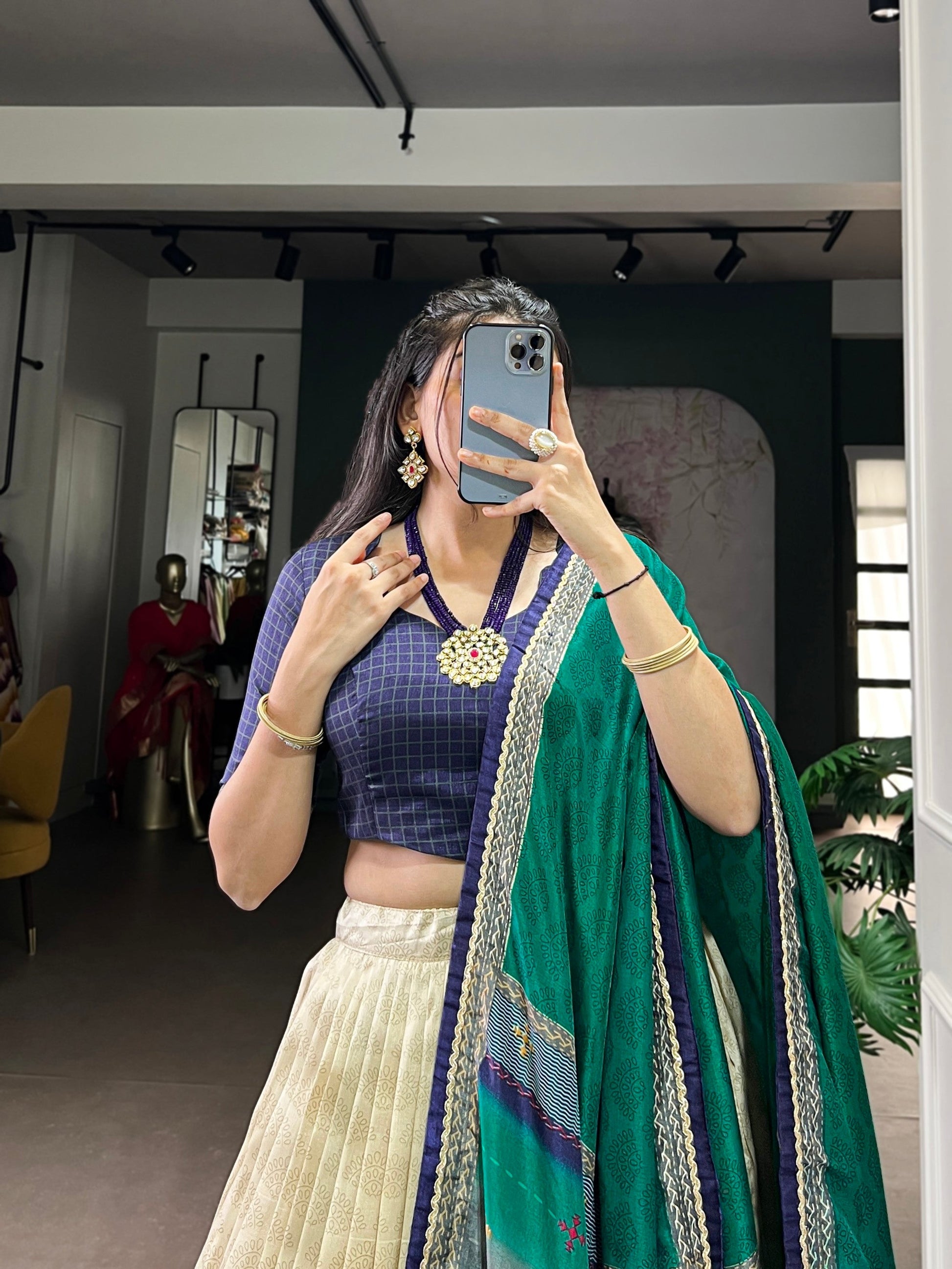 Lorenvalley Fashion Multicolor Tasar Silk Tie and Dye Print with Lace Touch Up Lehenga Choli with Dupatta - Swadesiicart
