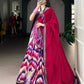 Lorenvalley Fashion Multicolor Tasar Silk Tie and Dye Print with Lace Touch Up Lehenga Choli with Dupatta - Swadesiicart