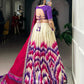 Lorenvalley Fashion Multicolor Tasar Silk Tie and Dye Print with Lace Touch Up Lehenga Choli with Dupatta - Swadesiicart