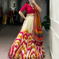Lorenvalley Fashion Multicolor Tasar Silk Tie and Dye Print with Lace Touch Up Lehenga Choli with Dupatta - Swadesiicart