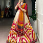 Lorenvalley Fashion Multicolor Tasar Silk Tie and Dye Print with Lace Touch Up Lehenga Choli with Dupatta - Swadesiicart