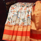 Off White Banaras Border Pichwai Design Banarasi Semi Silk Saree By Gayathri Reddy Designer Studio | Swadesiicart