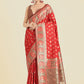 Monjolika Fashion Red Color Weaving Banarasi Silktraditional Saree | Swadesiicart