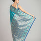 Monjolika Fashion Turquoise Blue Color Weaving Banarasi Silktraditional Saree | Swadesiicart
