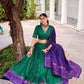 Lorenvalley Fashion Green Tasar Silk Bandhej Print With Gotta Patti Lace Touch Up Lehenga Choli with Dupatta - Swadesiicart