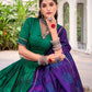 Lorenvalley Fashion Green Tasar Silk Bandhej Print With Gotta Patti Lace Touch Up Lehenga Choli with Dupatta - Swadesiicart