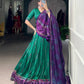 Lorenvalley Fashion Green Tasar Silk Bandhej Print With Gotta Patti Lace Touch Up Lehenga Choli with Dupatta - Swadesiicart