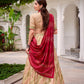 Lorenvalley Fashion Offwhite Tasar Silk Bandhej Print With Gotta Patti Lace Touch Up Lehenga Choli with Dupatta - Swadesiicart