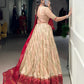 Lorenvalley Fashion Offwhite Tasar Silk Bandhej Print With Gotta Patti Lace Touch Up Lehenga Choli with Dupatta - Swadesiicart