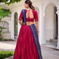 Lorenvalley Fashion Pink Tasar Silk Bandhej Print With Gotta Patti Lace Touch Up Lehenga Choli with Dupatta - Swadesiicart