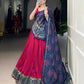 Lorenvalley Fashion Pink Tasar Silk Bandhej Print With Gotta Patti Lace Touch Up Lehenga Choli with Dupatta - Swadesiicart