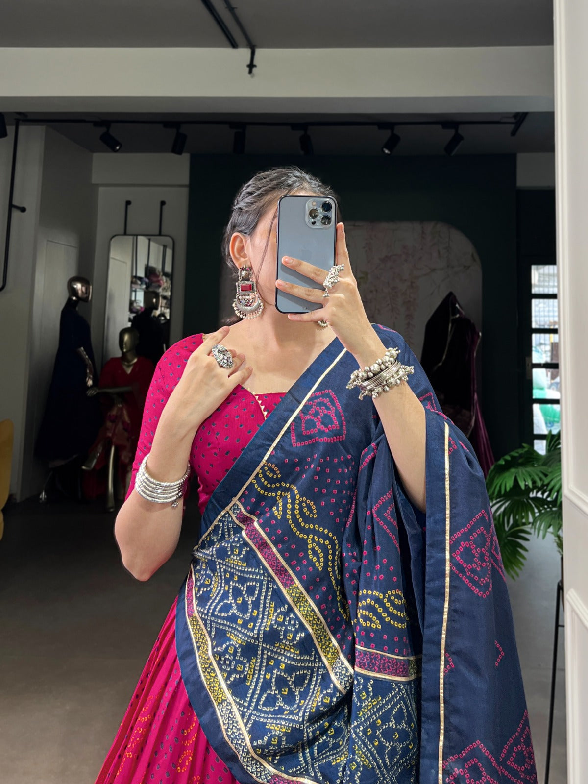 Lorenvalley Fashion Pink Tasar Silk Bandhej Print With Gotta Patti Lace Touch Up Lehenga Choli with Dupatta - Swadesiicart