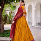 Lorenvalley Fashion Yellow Tasar Silk Bandhej Print With Gotta Patti Lace Touch Up Lehenga Choli with Dupatta - Swadesiicart