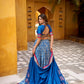 Lorenvalley Fashion Blue Dola Silk Batik Print with Zari Weaving Work Lehenga Choli with Dupatta - Swadesiicart