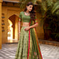 Lorenvalley Fashion Mehendi Dola Silk Batik Print with Zari Weaving Work Lehenga Choli with Dupatta - Swadesiicart