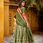 Lorenvalley Fashion Mehendi Dola Silk Batik Print with Zari Weaving Work Lehenga Choli with Dupatta - Swadesiicart